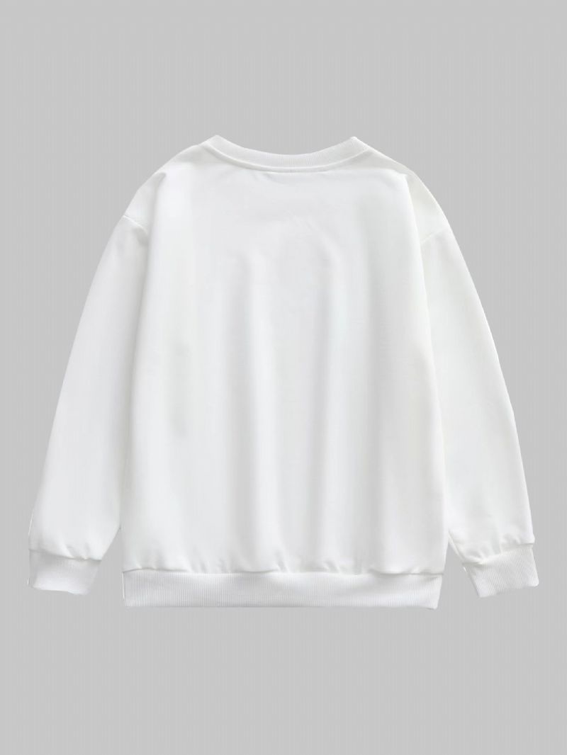 Piger Tegneserietryk Langærmede Søde Rundhalsede Sweatshirts