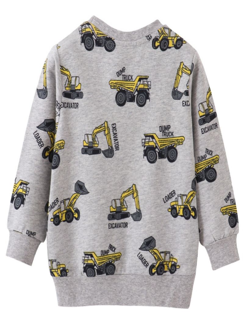 Popshion Drenge Langærmet Rundhalset Sweatshirt Med Tegneserietryk