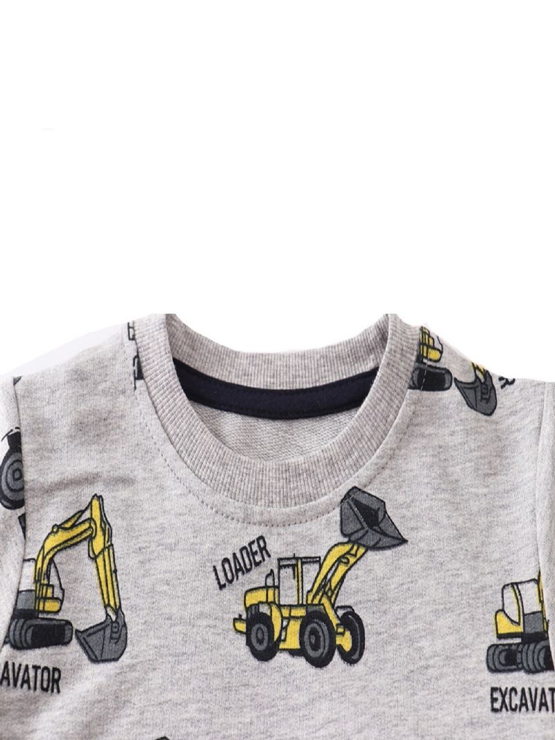 Popshion Drenge Langærmet Rundhalset Sweatshirt Med Tegneserietryk