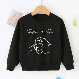 Små Børn Drenge Figur Og Bogstav Grafisk Sweatshirt