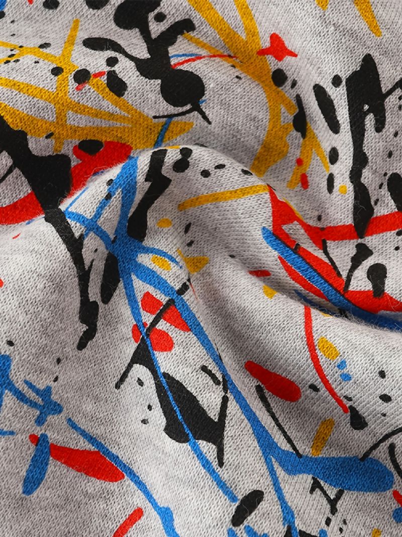 Småbørn Børn Drenge Langærmet Hættetrøje Med Graffiti Print Baby Børnetøj