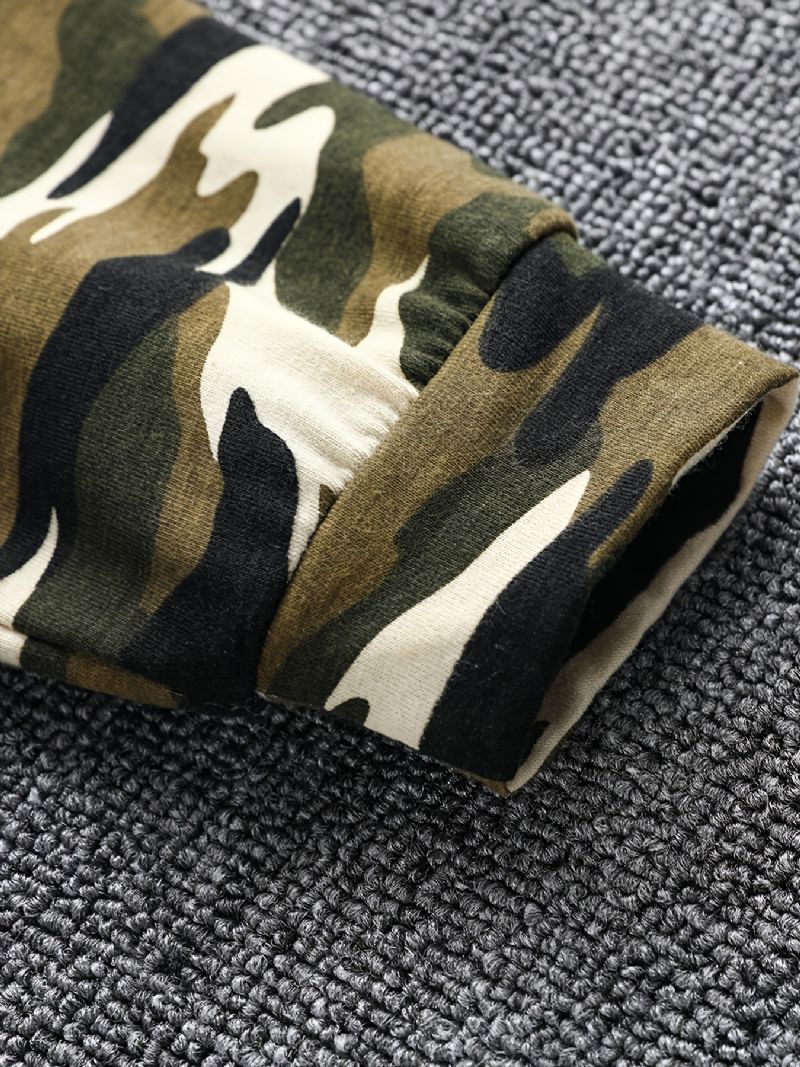 Småbørn Drenge Langærmet Camouflage Hættetrøje Bukser Outfits