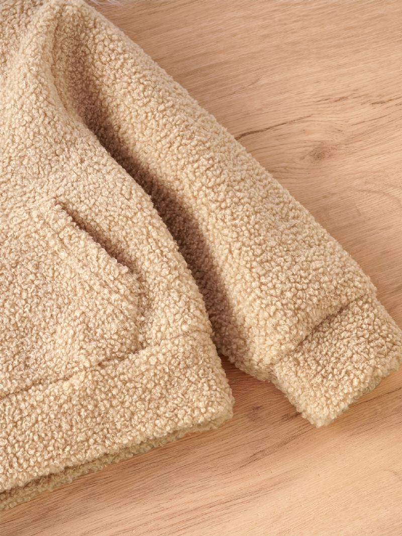 Småbørnspiger Brevbroderet Hættetrøje Polar Fleece Langærmet Pullover Sweatshirt Vinter