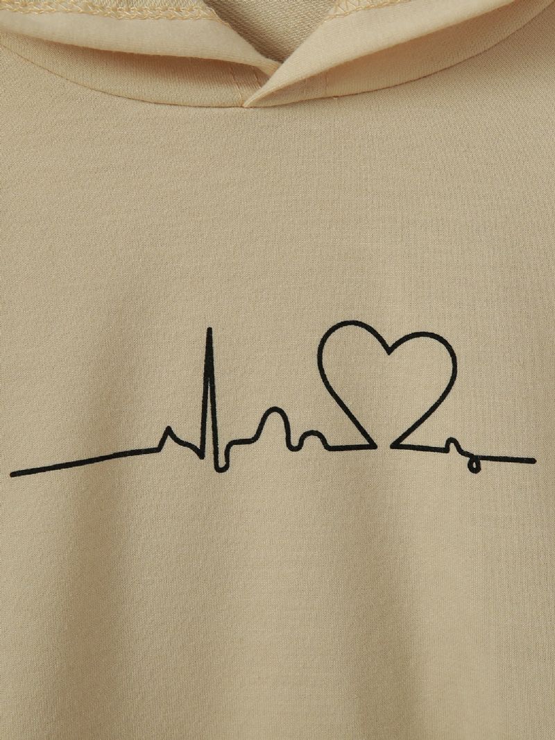 Småbørnspiger Brevtryk Langærmet Komfortabel Hættetrøje Sweatshirt Pullover Toppe