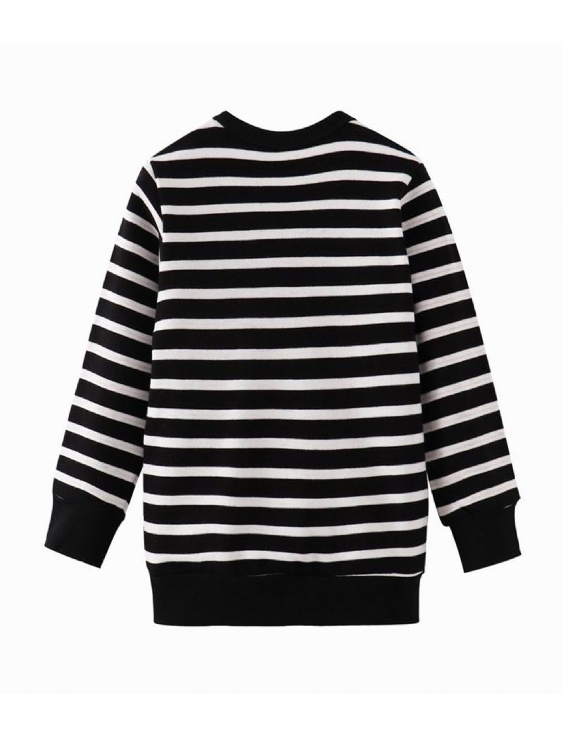 Stribet Sweatshirt Med Julemandstryk Til Drenge