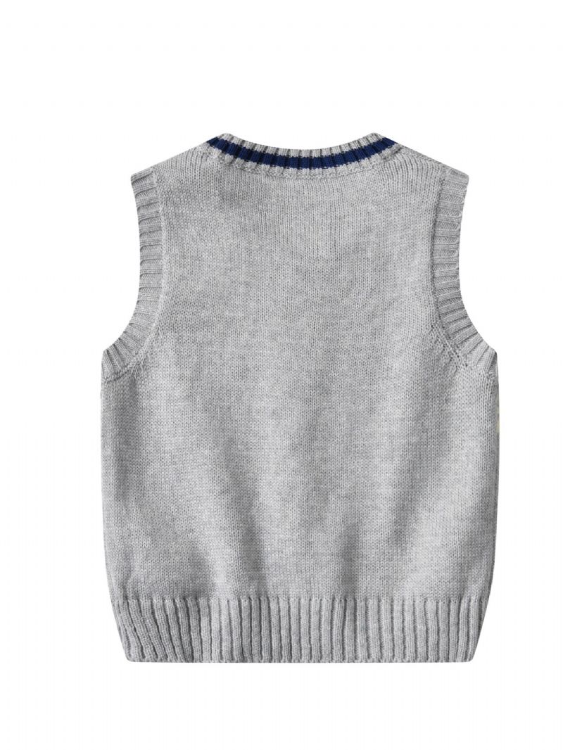 Strikket Stribet Sweatervest Til Drenge