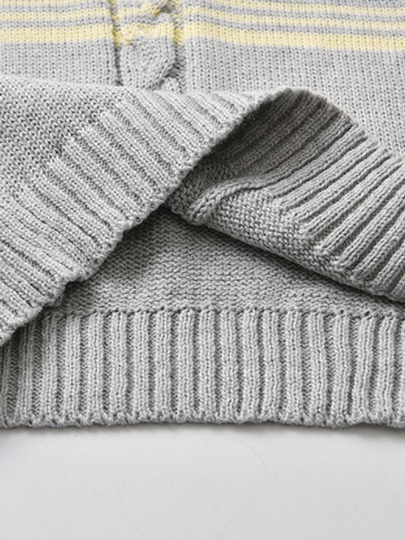 Strikket Stribet Sweatervest Til Drenge