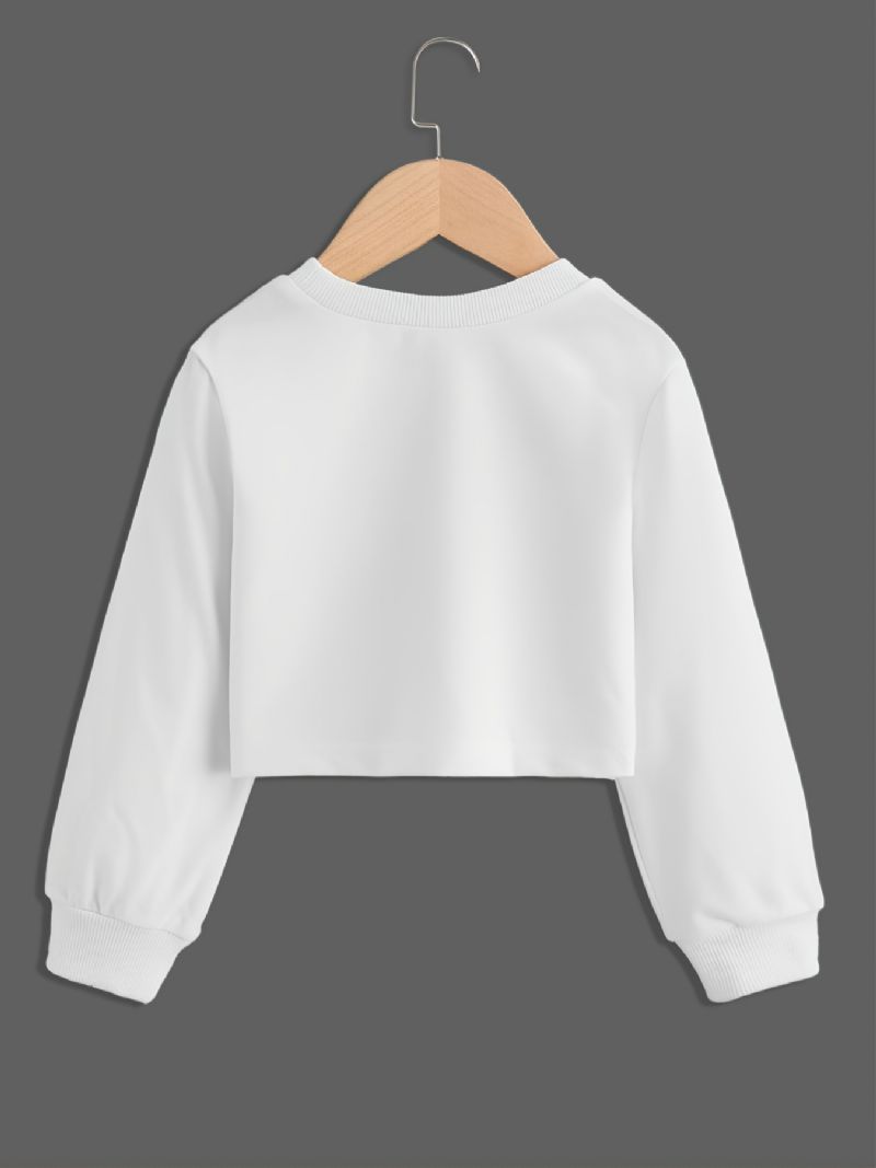 Toddler Piger Sweatshirt Casual Letter Print Langærmet Rund Hals Strikket