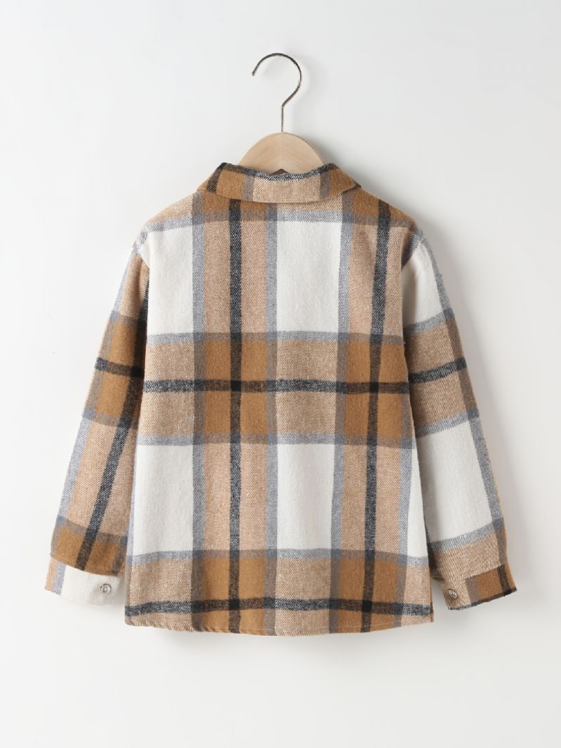 Drenge Piger Plaid Skjorter Button Down Langærmede Bluse Toppe Børnetøj