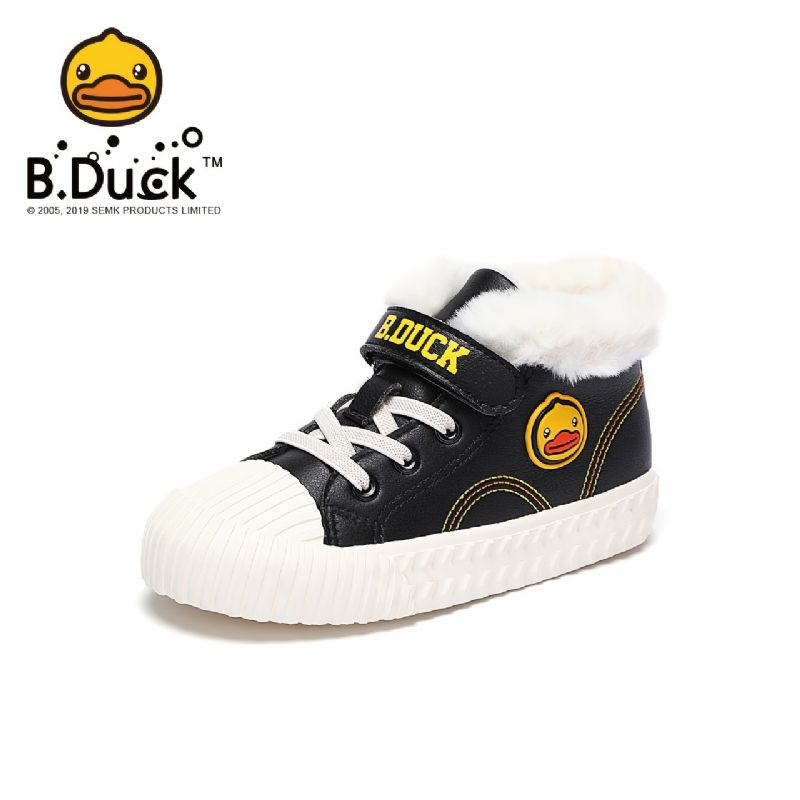 B.duck Baby Cartoon Sneakers Skridsikre Fleece Varme Vinter Skate Sko Drenge Piger Børn Sko