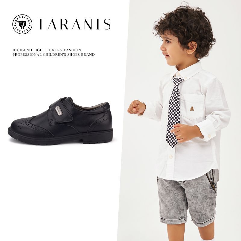 Drenge Klassiske Sorte Loafers Blødsålede Skridsikre Festskoleuniform Oxford Performance Lædersko Til Børn / Store /