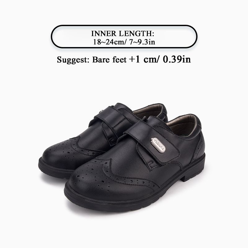Drenge Klassiske Sorte Loafers Blødsålede Skridsikre Festskoleuniform Oxford Performance Lædersko Til Børn / Store /