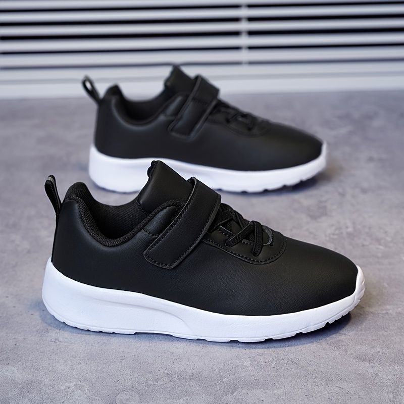 Drenge Piger Casual Low Top Sneakers Simple Vandtætte Læder Sportssko Med Krogløkke