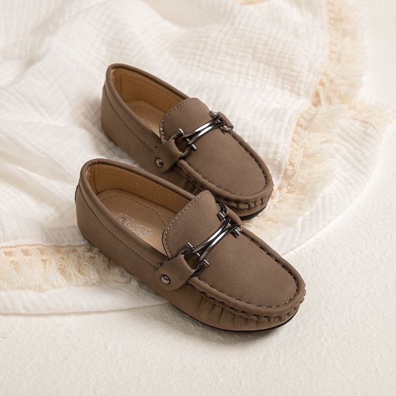 Småbørn Drenge Piger Læder Loafers Slip-on Sko Med Blød Sål