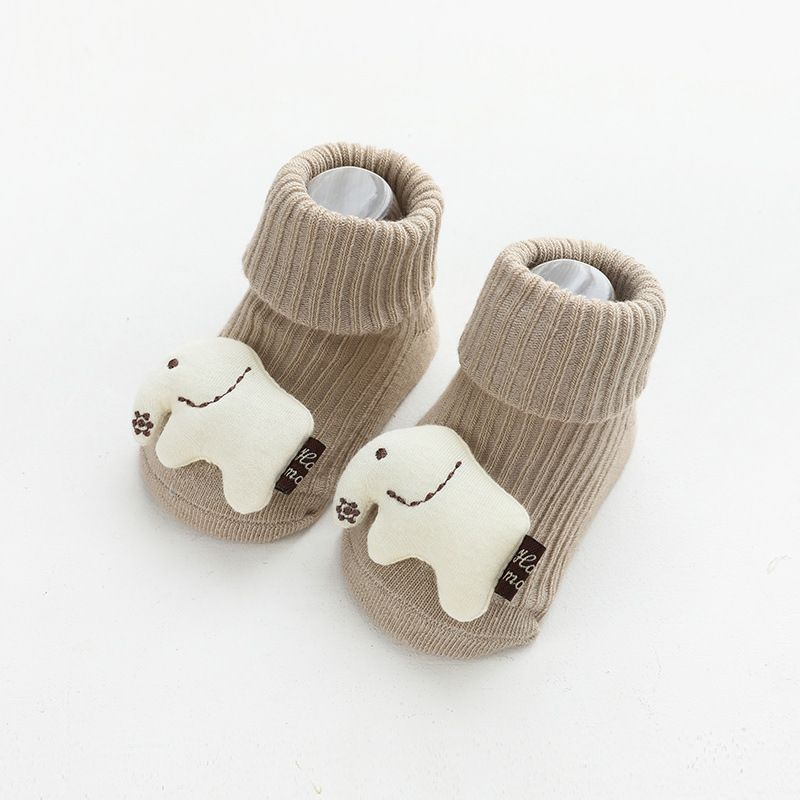 1 Par Drengestrømper Tegneserie Anti-slip Babygulvsokker Bomuld