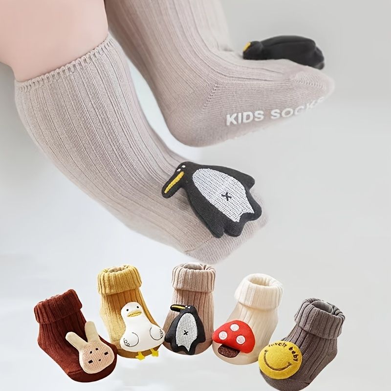 1 Par Pigestrømper Tegneserie Anti-slip Babygulvsokker