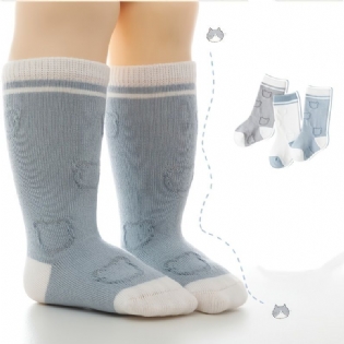 3 Par Babysokker Småbørn Unisex Tegneserietryk 6-12 Måneder 1-6 År Gamle Mid Tube Sokker Børnestrømper