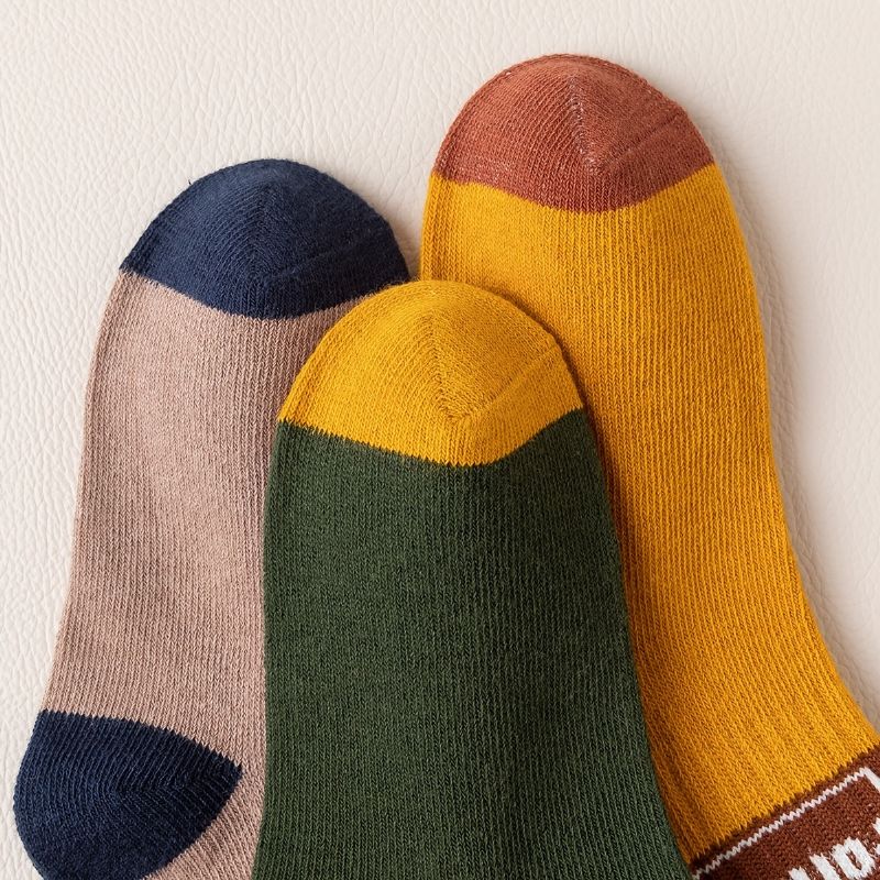 5 Par Crew Socks Brevtryk Varme Bomuldsstrømper Til Piger Drenge