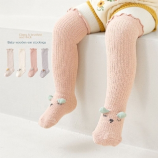 Børn Coral Velvet Over The Knee Socks Tykkede Varme Høje Sokker