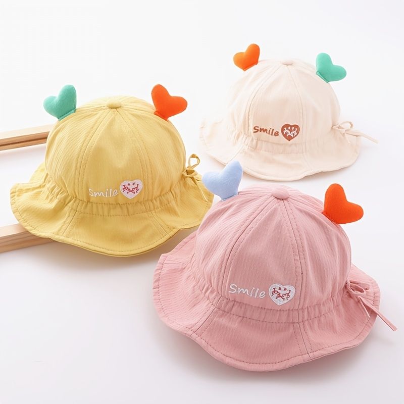 Baby Drenge Piger Sød Hjorte Øre Hatte Spand Solcreme Justerbar Bred Skygge Bassin Hat
