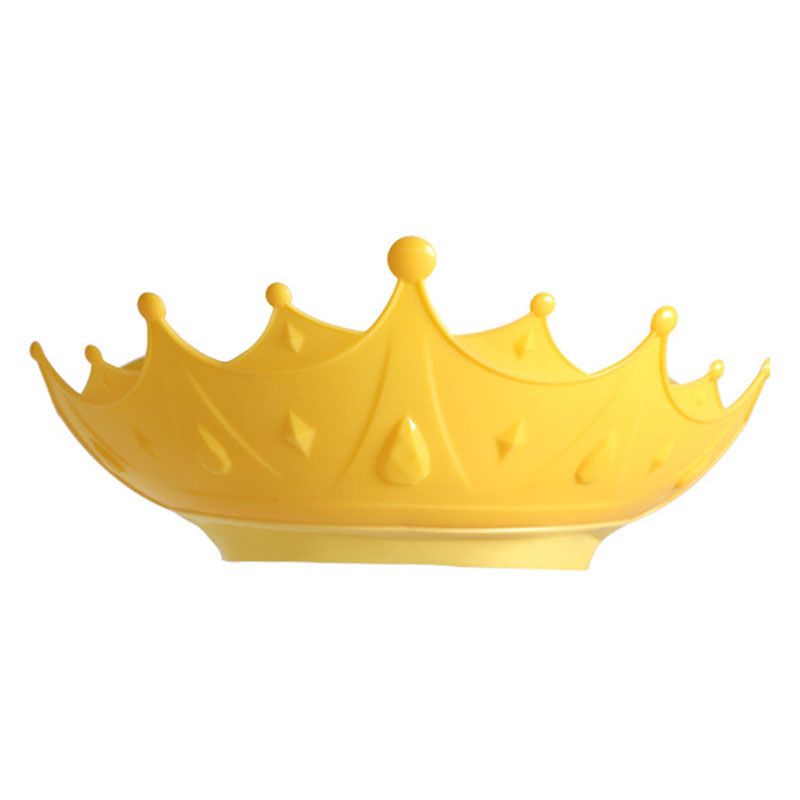 Baby Shower Kasket Vandtæt Shampoo Hatte Til Børn Småbørn Piger Drenge Beskyt Ører Øjne Sød Kroneform Gør Babybadet Sjovere (gul)