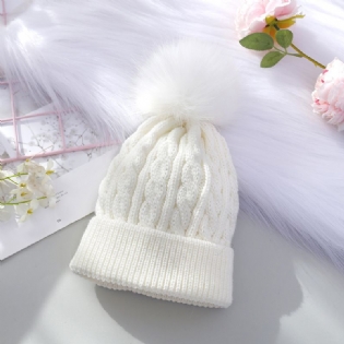 Børn Piger Pom-pom Decor Beanie Hat