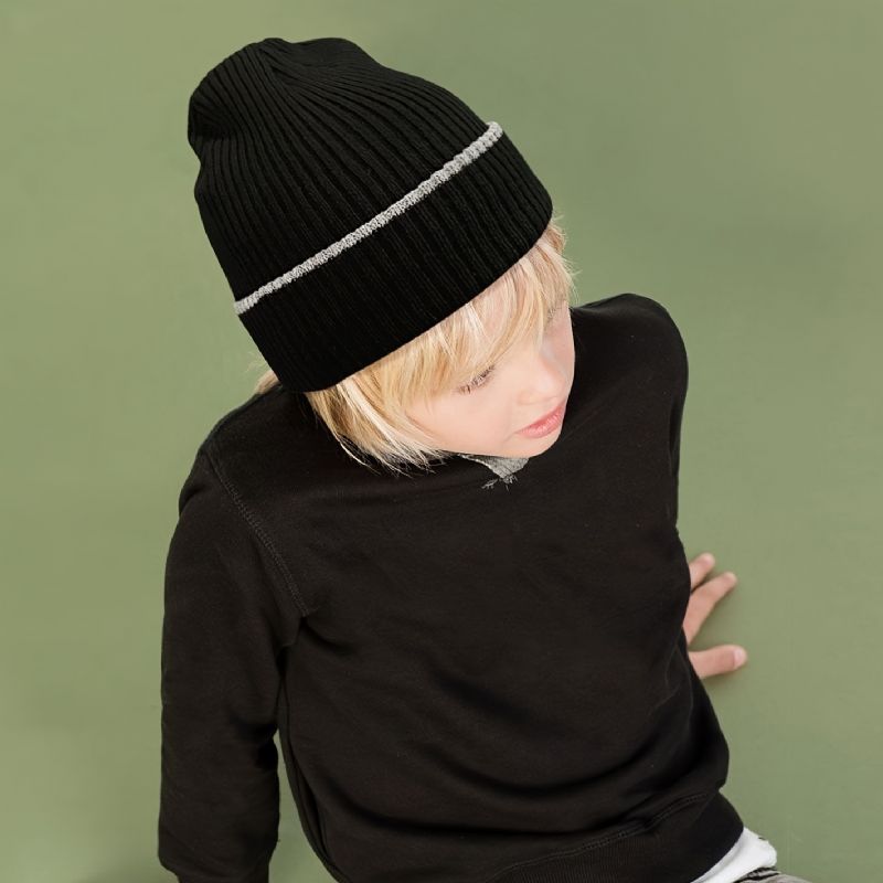 Børne Warm Beanie Kasket Strikket Hue Efterår Vinter Med Pom Pom