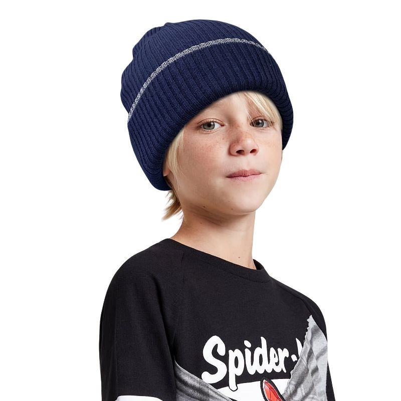 Børne Warm Beanie Kasket Strikket Hue Efterår Vinter Med Pom Pom