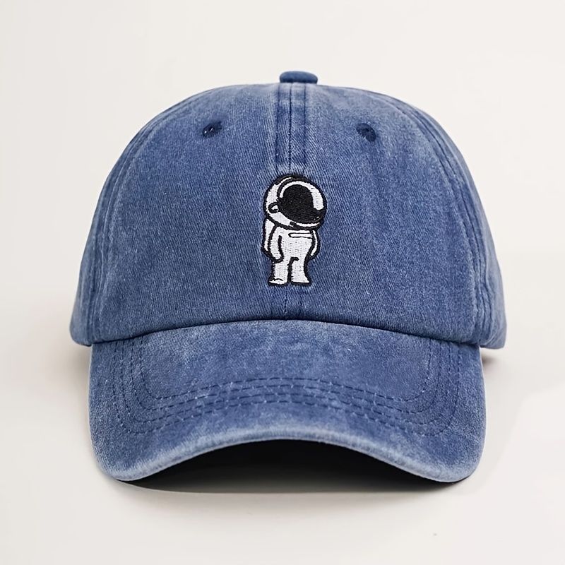 Broderi Astronaut Vasket Baseball Kasket Udendørs Mode Casual Style Hatte Til Kvinder Piger
