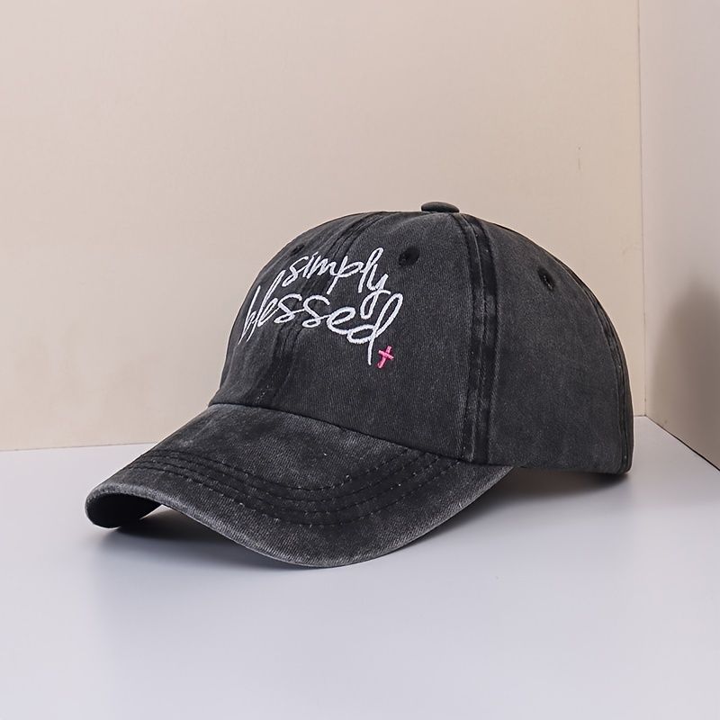 Broderi Vasket Baseball Kasket Udendørs Mode Casual Style Hatte Til Kvinder Piger Her