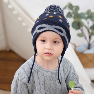 Efterår Vinter Nye Børn Baby Beanie Hatte Strikket Hue Med Pom Pom