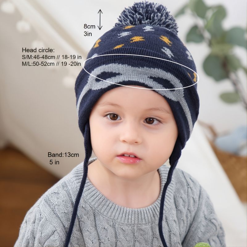 Efterår Vinter Nye Børn Baby Beanie Hatte Strikket Hue Med Pom Pom