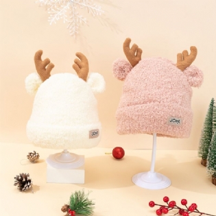 Toddler Baby Deer Ear Beanie Knit Hatte Tykket Varm Kasket Vinter Til Piger Drenge