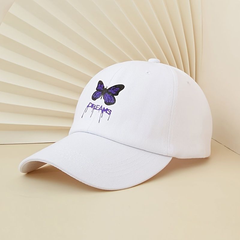Trykt Dreams Lilla Sommerfugl Baseball Kasket Udendørs Mode Casual Style Hatte Til Kvinder Piger