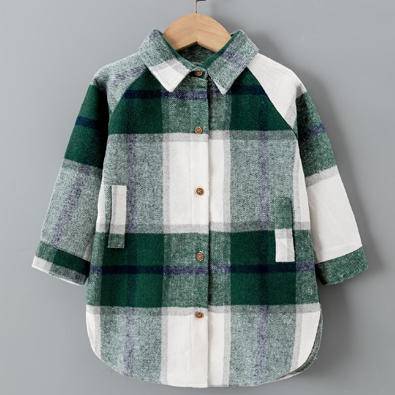 Baby Børn Drenge Plaid Flannel Button-up Skjorte Til Vinter Tøj