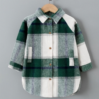 Baby Børn Drenge Plaid Flannel Button-up Skjorte Til Vinter Tøj