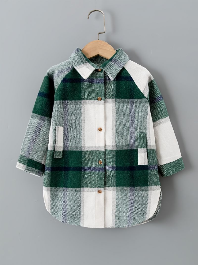 Baby Børn Drenge Plaid Flannel Button-up Skjorte Til Vinter Tøj