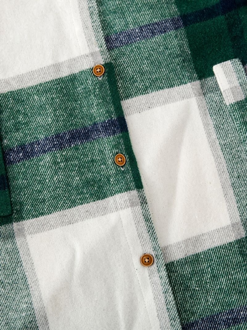 Baby Børn Drenge Plaid Flannel Button-up Skjorte Til Vinter Tøj