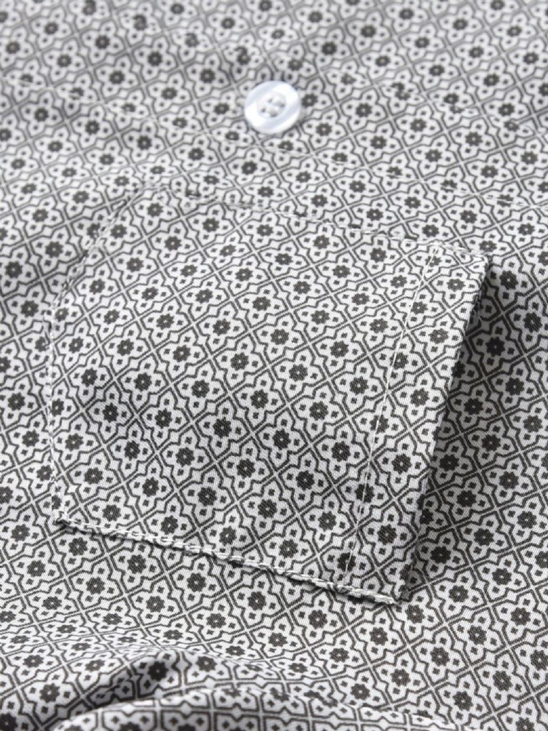 Baby Drenge Kortærmet Button-up Skjorte Med Blomsterprint
