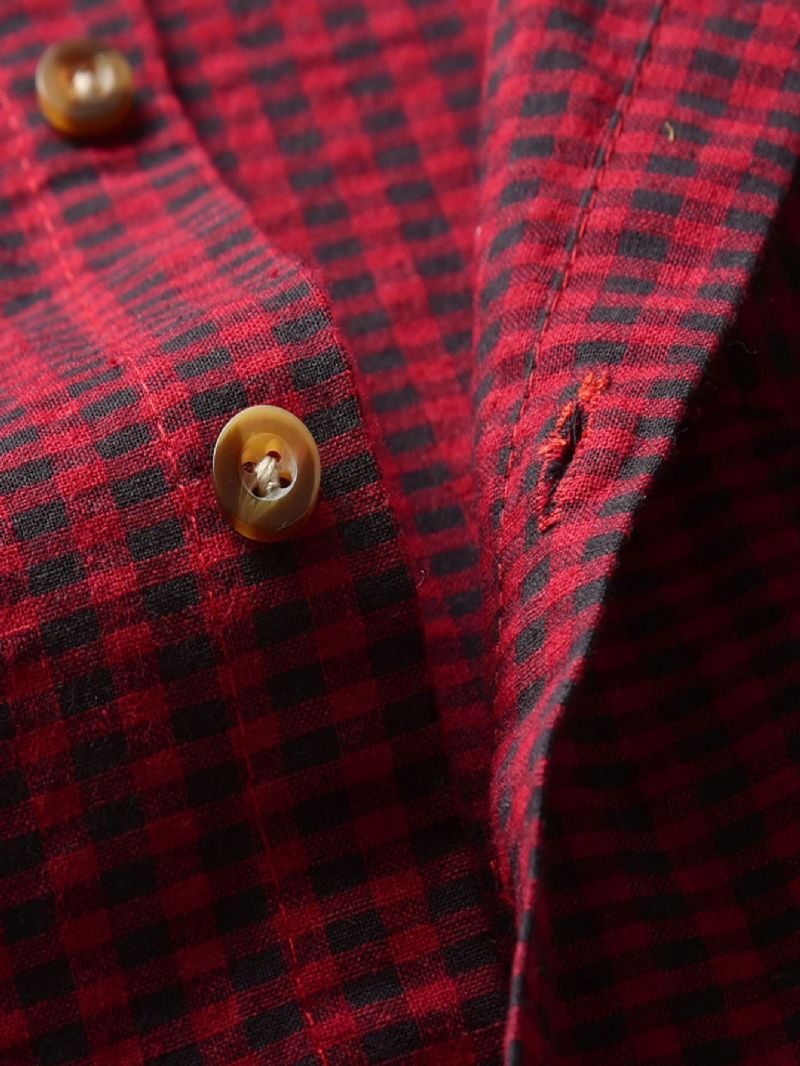Baby Drenge Plaid Button Down Kortærmede Reversskjorter