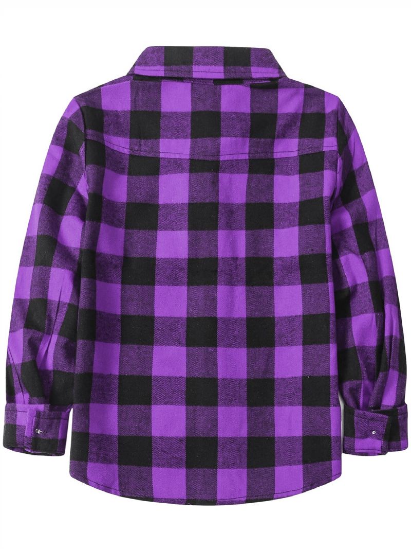 Baby Drenge Plaid Skjorter Button Down Langærmede Bluse Toppe Børnetøj