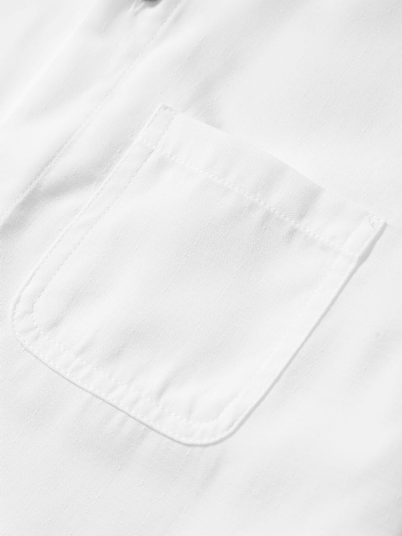 Drenge Afslappet Enkel Solid Skjorte Med Lommer Med Langærmet Cardigankrave Button Down Toppe Til Vinter
