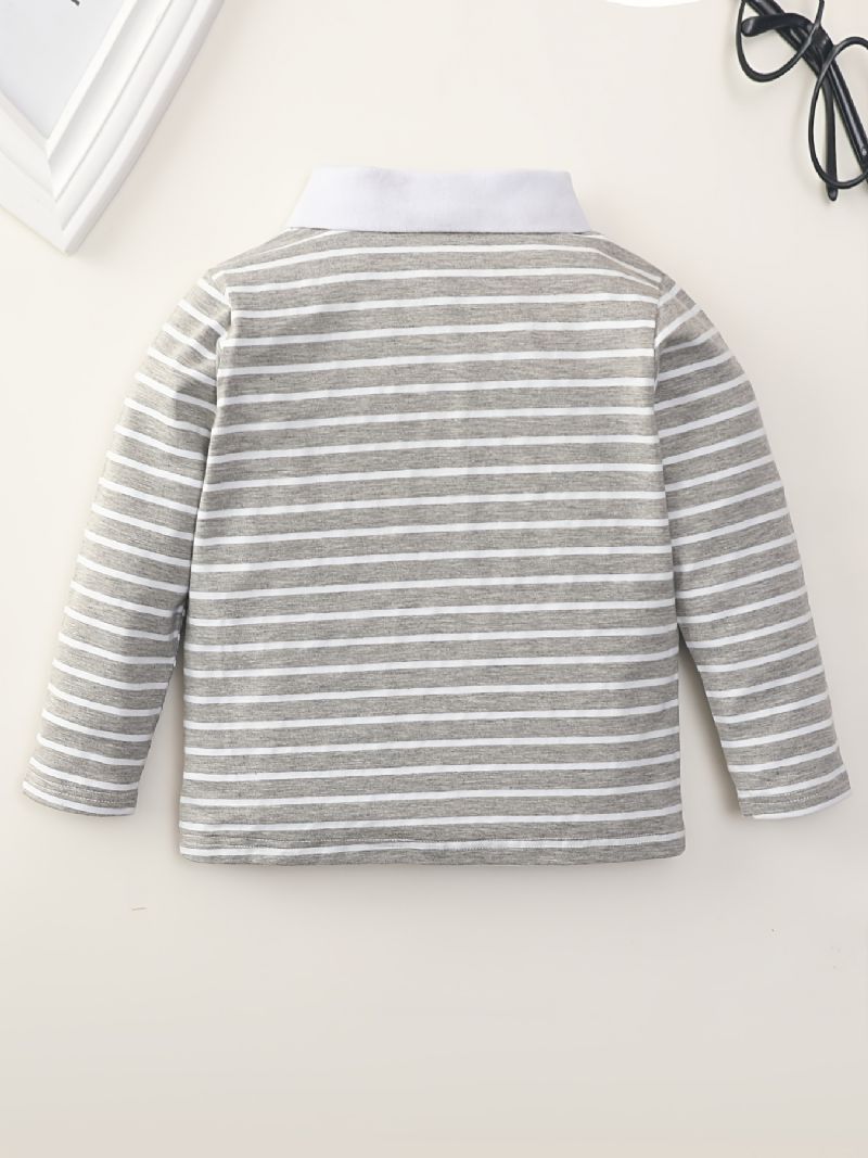 Drenge Casual Sød Stribet Bomuld Polo Neck Shirt Børnetøj Til Vinter