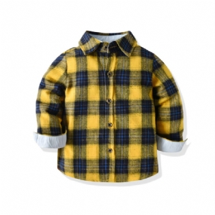 Drengeskjorter Casual Colorblock Plaidskjorter