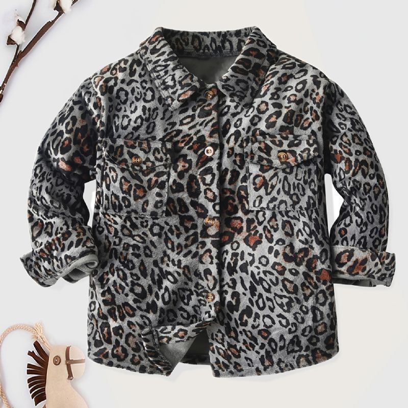 Langærmet Leopardskjorte Til Drenge
