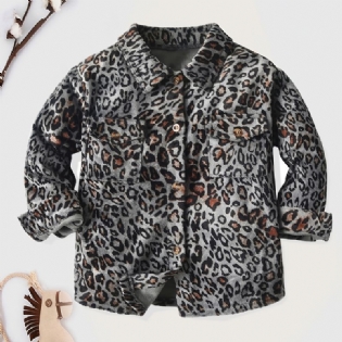 Langærmet Leopardskjorte Til Drenge