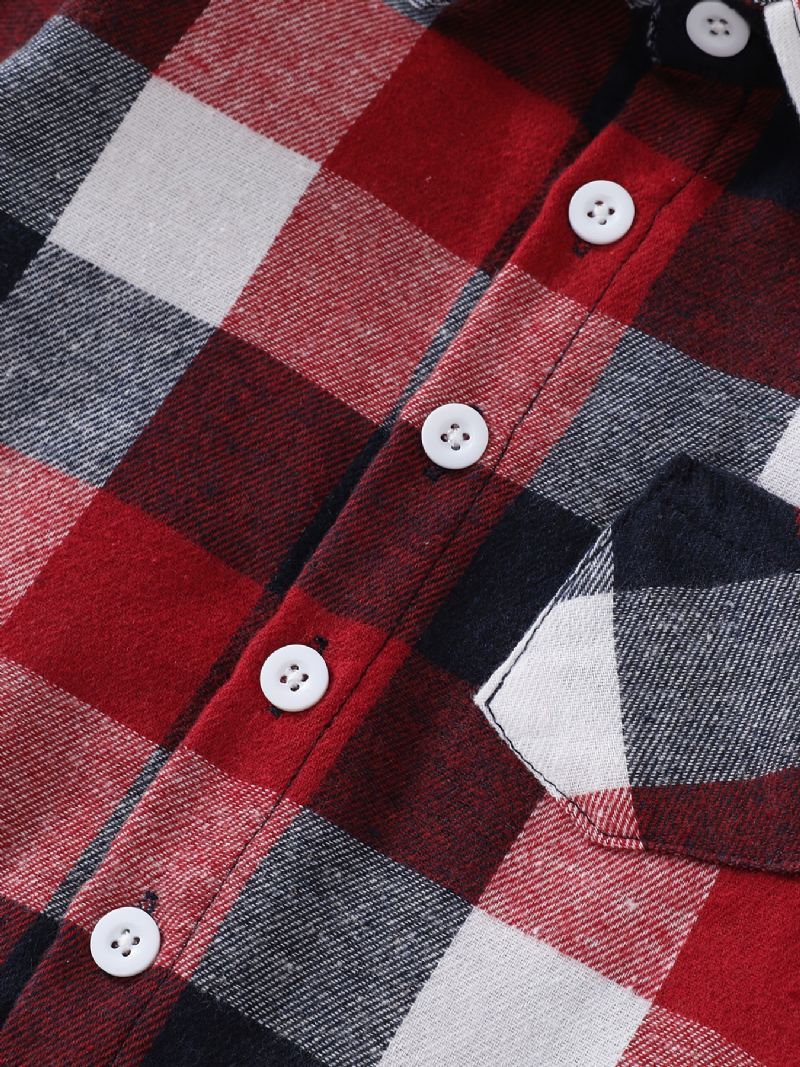 Toddler Baby Drenge Plaid Shirt Langærmet Button Up