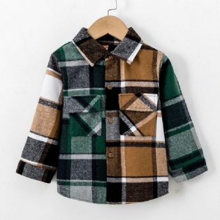 Toddler Drenge Plaid Button-down Skjorter