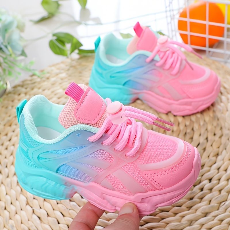 Piger Cute Gradient Mesh Sneakers Low Top Åndbar Platform Sportssko