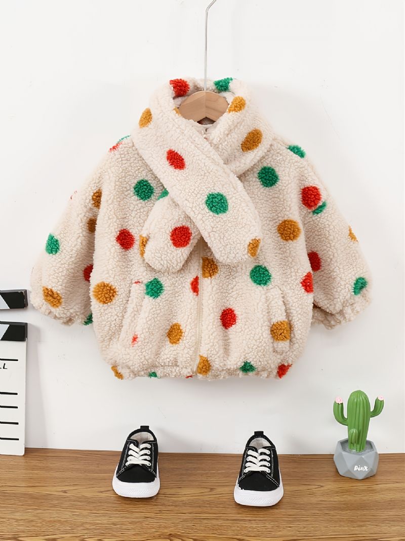 Babypiger Polka Dots Sød Fleecejakke Til Vinter